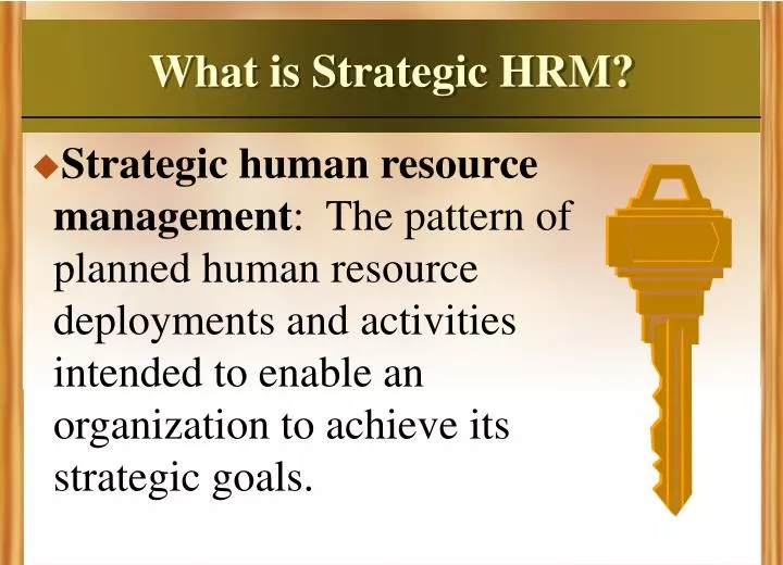 what is strategic hrm