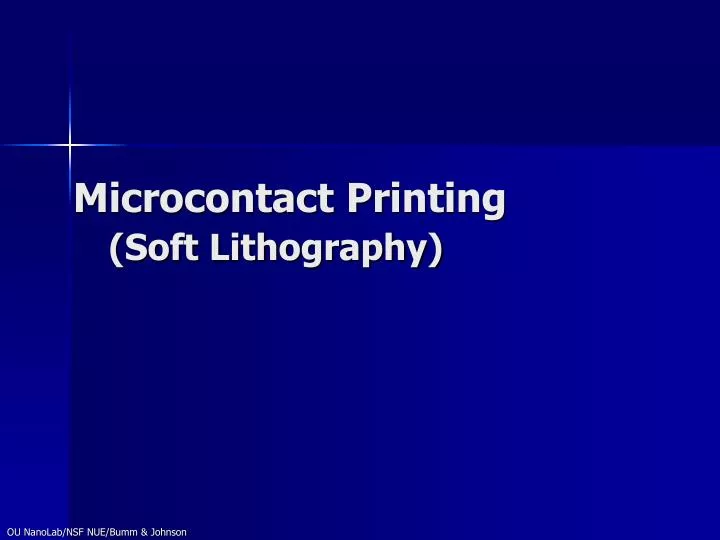 microcontact printing soft lithography
