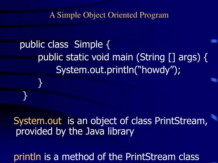 a simple object oriented program