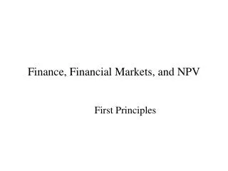 finance financial markets and npv