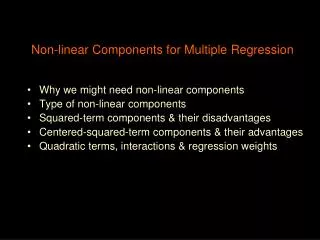 Non-linear Components for Multiple Regression
