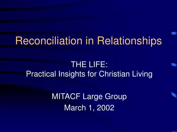 reconciliation in relationships