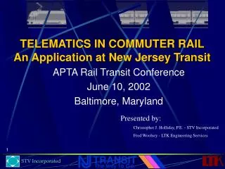 TELEMATICS IN COMMUTER RAIL An Application at New Jersey Transit