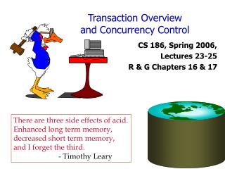 Transaction Overview and Concurrency Control