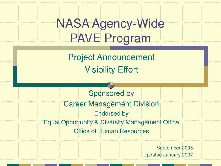 nasa agency wide pave program