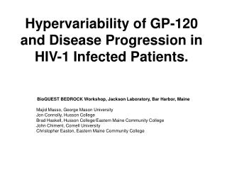 Hypervariability of GP-120 and Disease Progression in HIV-1 Infected Patients.