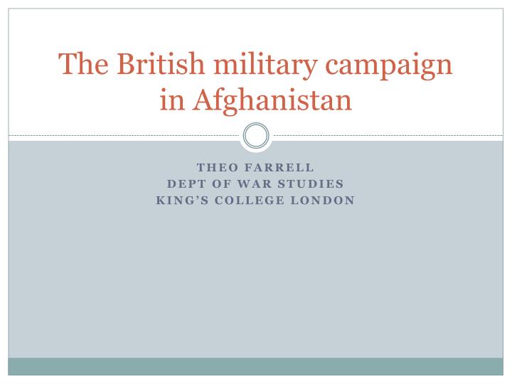 the british military campaign in afghanistan