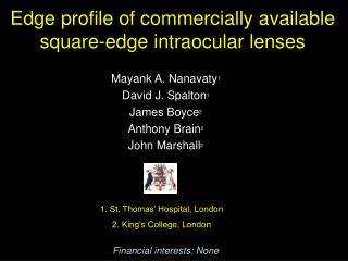 Edge profile of commercially available square-edge intraocular lenses
