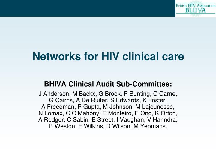 networks for hiv clinical care