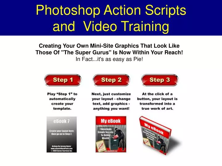 photoshop action scripts and video training