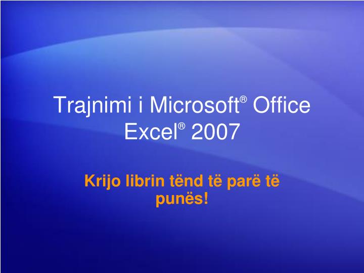 trajnimi i microsoft office excel 2007