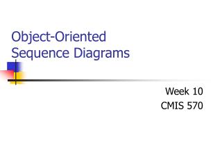 object oriented sequence diagrams