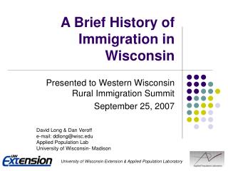 A Brief History of Immigration in Wisconsin