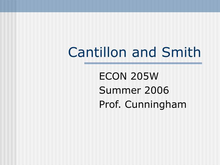 cantillon and smith