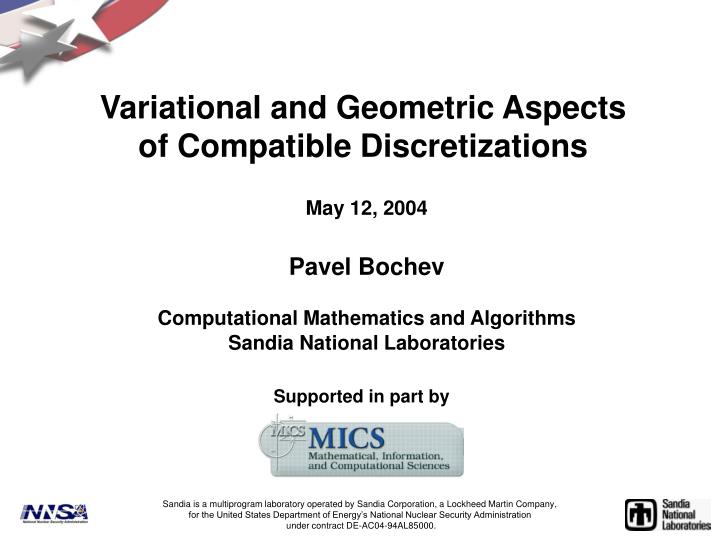 variational and geometric aspects of compatible discretizations