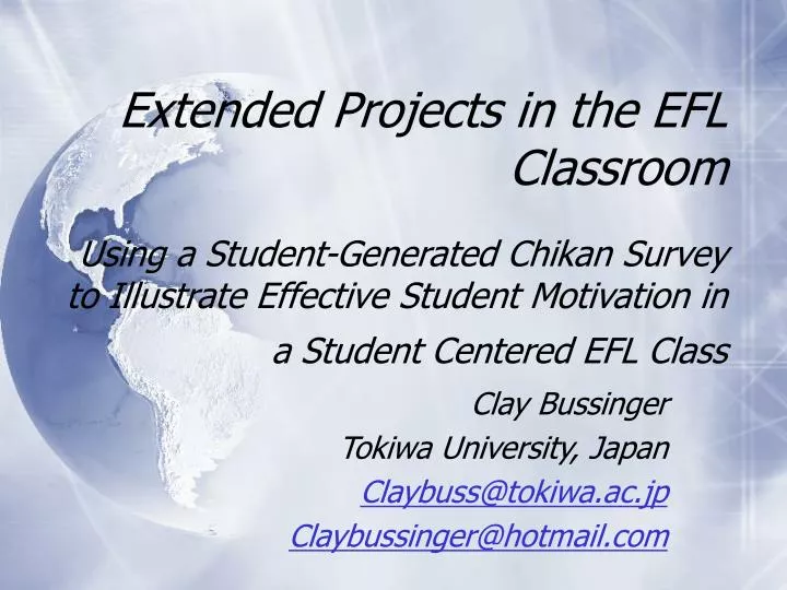 clay bussinger tokiwa university japan claybuss@tokiwa ac jp claybussinger@hotmail com