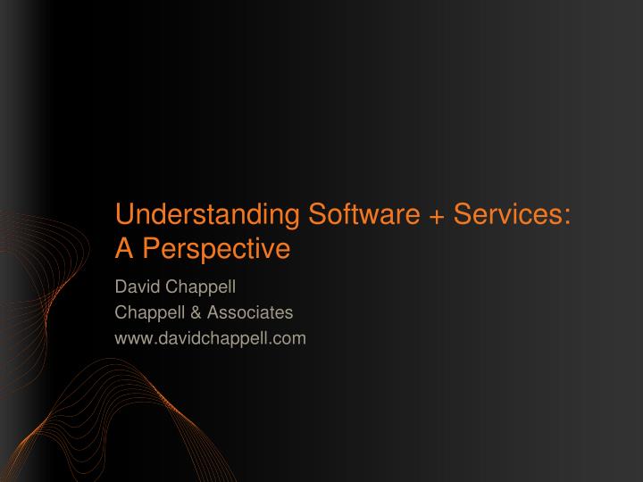 understanding software services a perspective