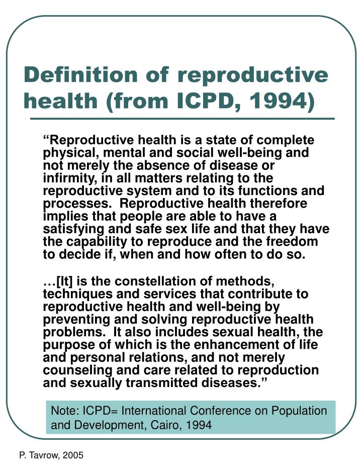 definition of reproductive health from icpd 1994