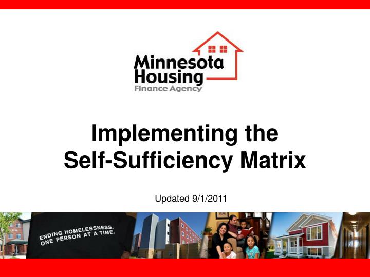 implementing the self sufficiency matrix