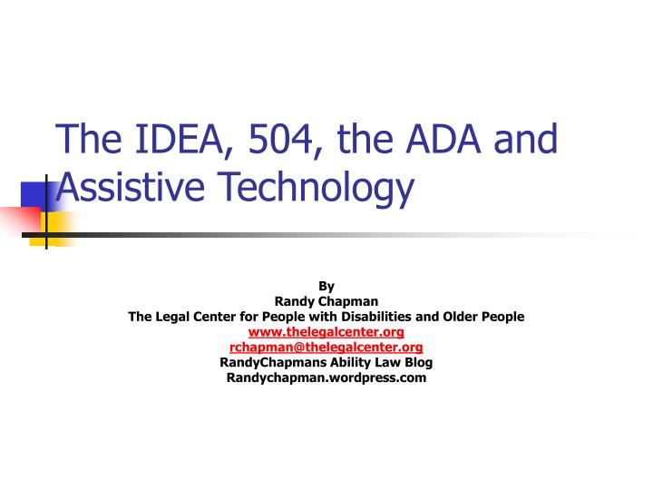 the idea 504 the ada and assistive technology