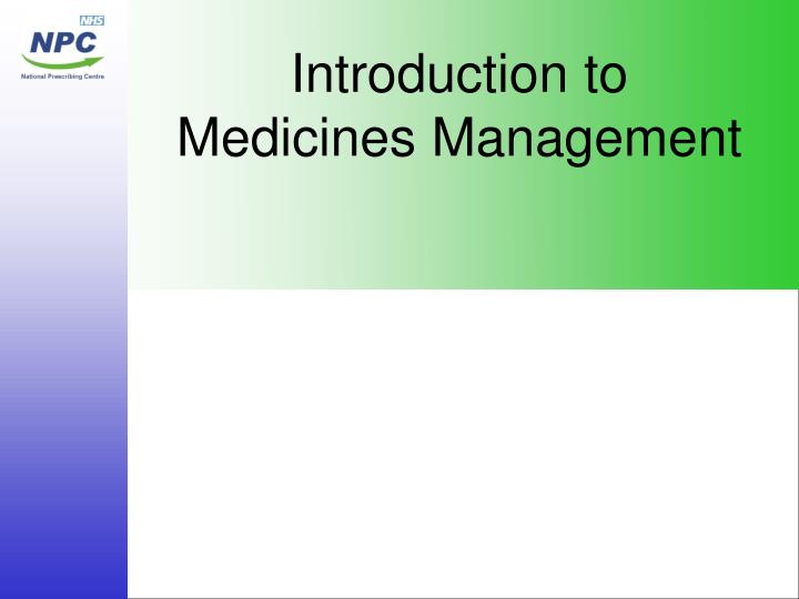 introduction to medicines management