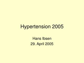 Hypertension 2005