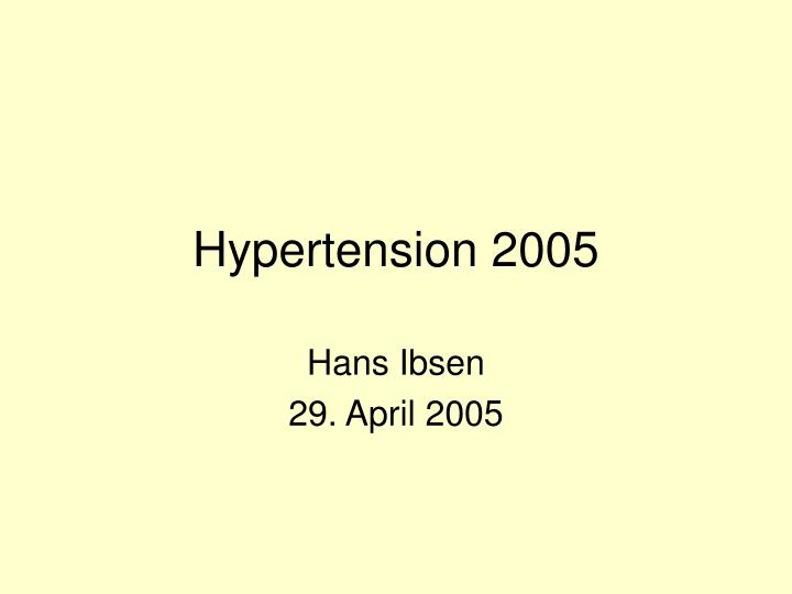 hypertension 2005