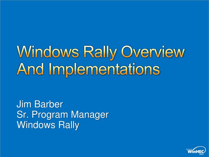 windows rally overview and implementations