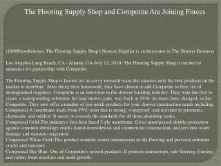 The Flooring Supply Shop and Compotite Are Joining Forces