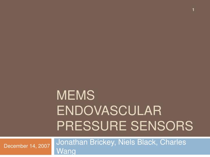 mems endovascular pressure sensors