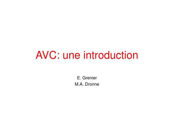 avc une introduction