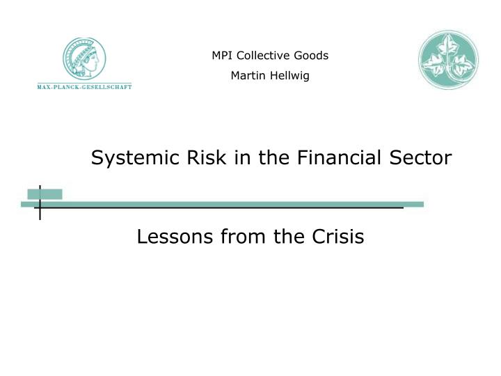 systemic risk in the financial sector