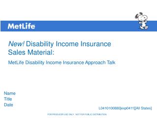 New! Disability Income Insurance Sales Material: