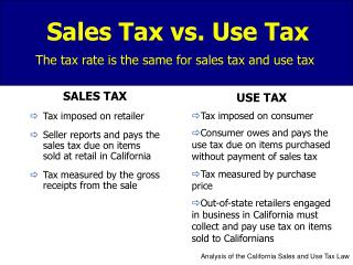 Sales Tax vs. Use Tax