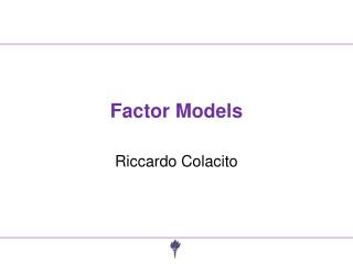 Factor Models