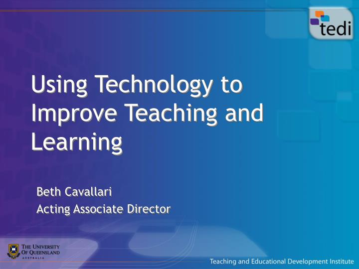 using technology to improve teaching and learning