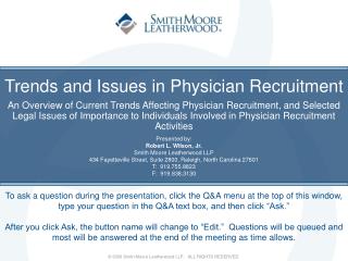 Trends and Issues in Physician Recruitment