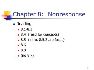 Chapter 8: Nonresponse