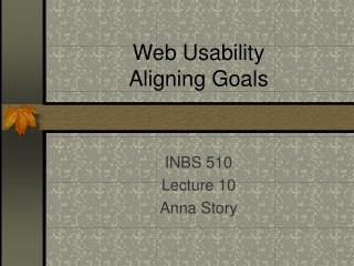 Web Usability Aligning Goals