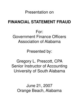 Definition of Financial Statement Fraud