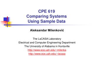 CPE 619 Comparing Systems Using Sample Data