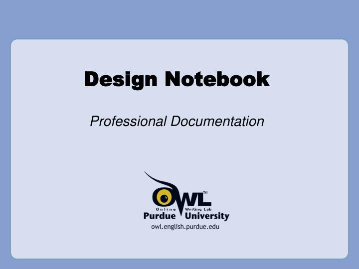 design notebook