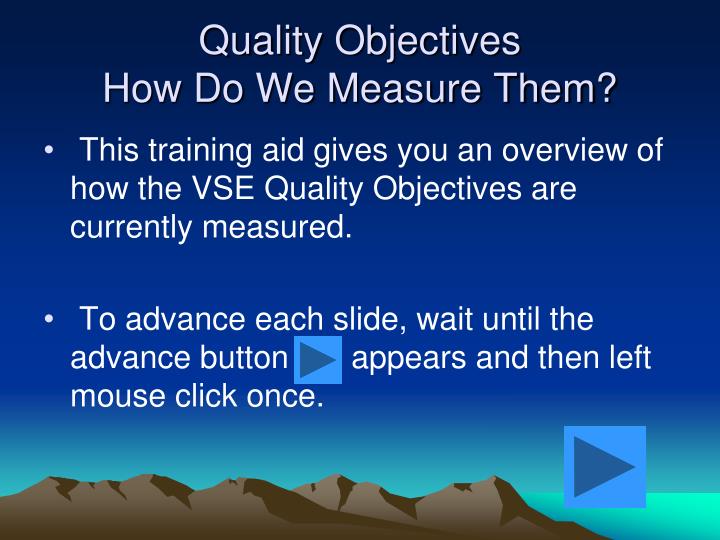 quality objectives how do we measure them