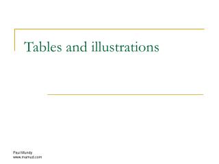 Tables and illustrations