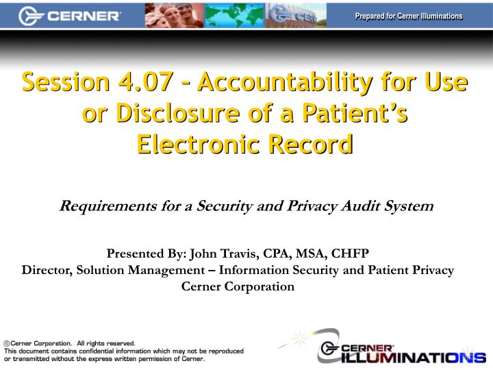 session 4 07 accountability for use or disclosure of a patient s electronic record