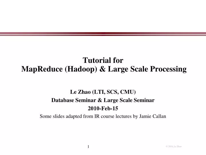 tutorial for mapreduce hadoop large scale processing
