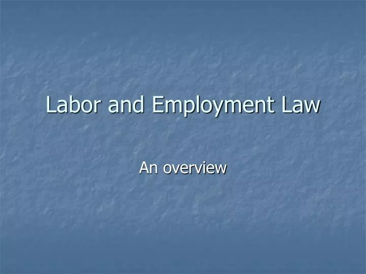 labor and employment law
