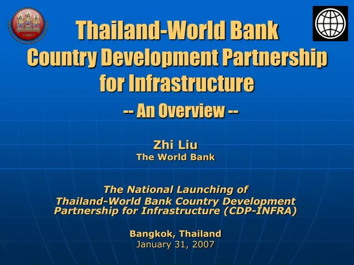 thailand world bank country development partnership for infrastructure an overview