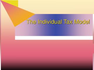 The Individual Tax Model