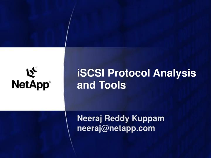 iscsi protocol analysis and tools